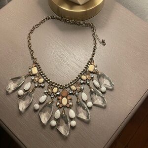 Elegant Gold and White Statement Necklace